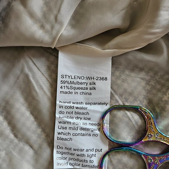 Johnnie-O retro look pintuck front LS houndstooth gray lined silk mini dress XXL - Picture 12 of 16